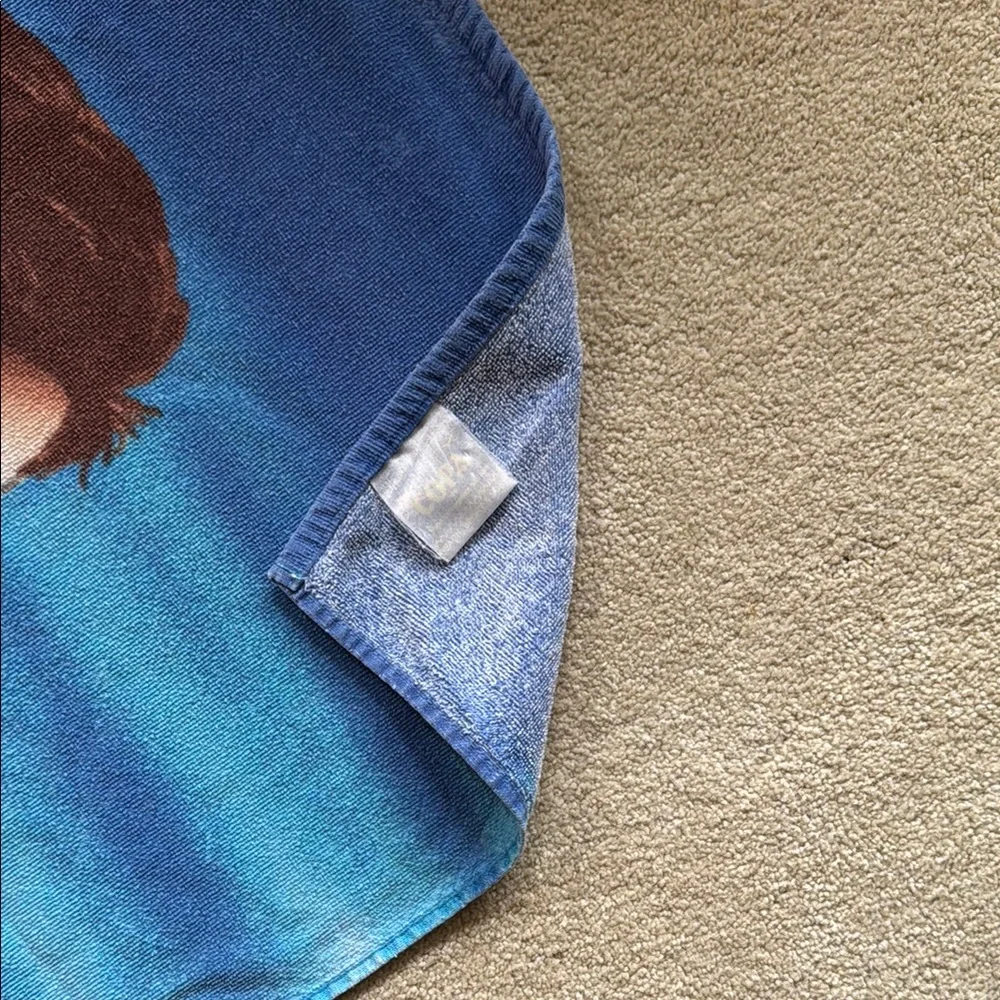 Key West vintage Blue Graphic Beach Towel with Woman Back Print